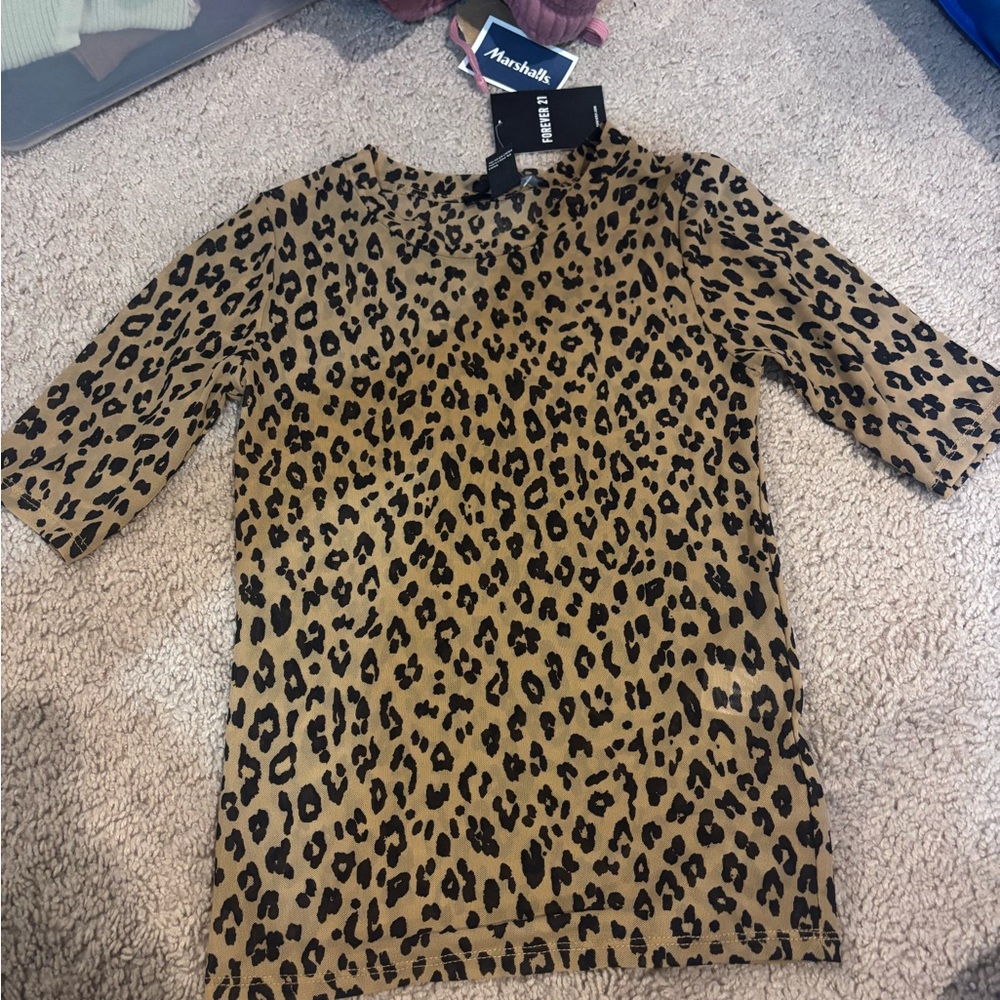Forever 21 cheetah mesh top